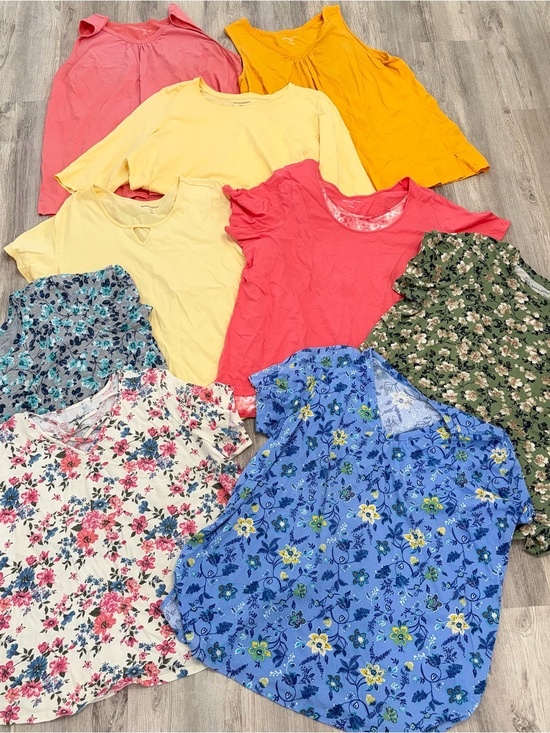 Woman Within Tops - Lot Of 9 Women Within Plus Size Tshirts Shirts Tops Womens 2X Floral Basic Tanks
